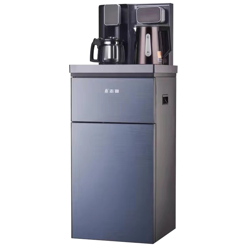 志高双出水口智能遥控饮水机家用智能全自动下置水桶立式泡茶艺多功能冰温热款211AK铁灰茶