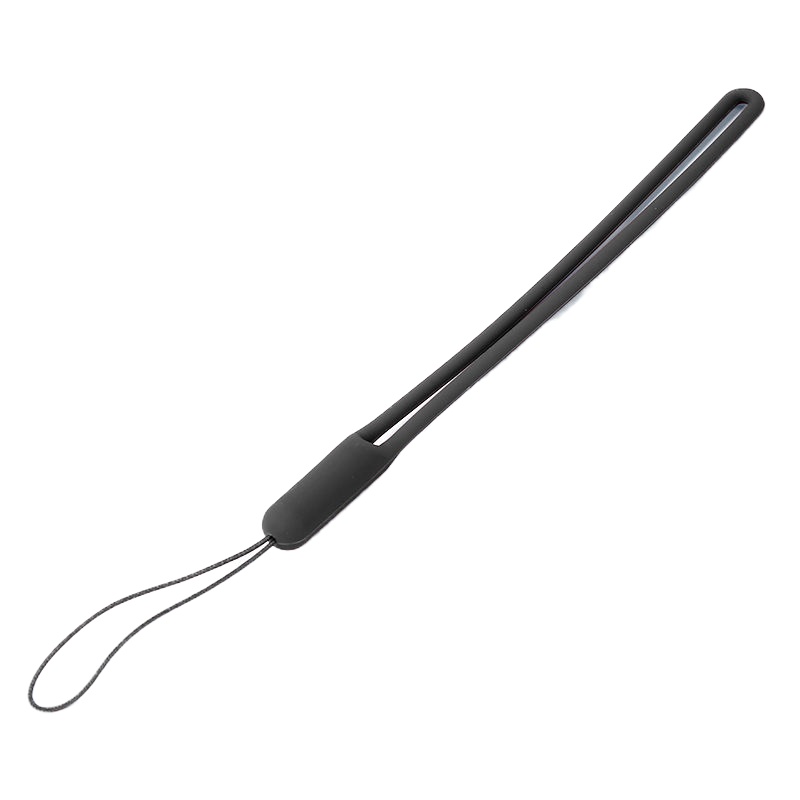 手机挂绳液态硅胶手绳挂脖挂绳手机链U盘水杯挂绳短款手腕男女款 经典黑 长款(挂绳)