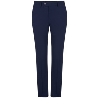 依文春季休闲西裤男简约时尚泡泡纱蓝色男士西装长裤EB580162