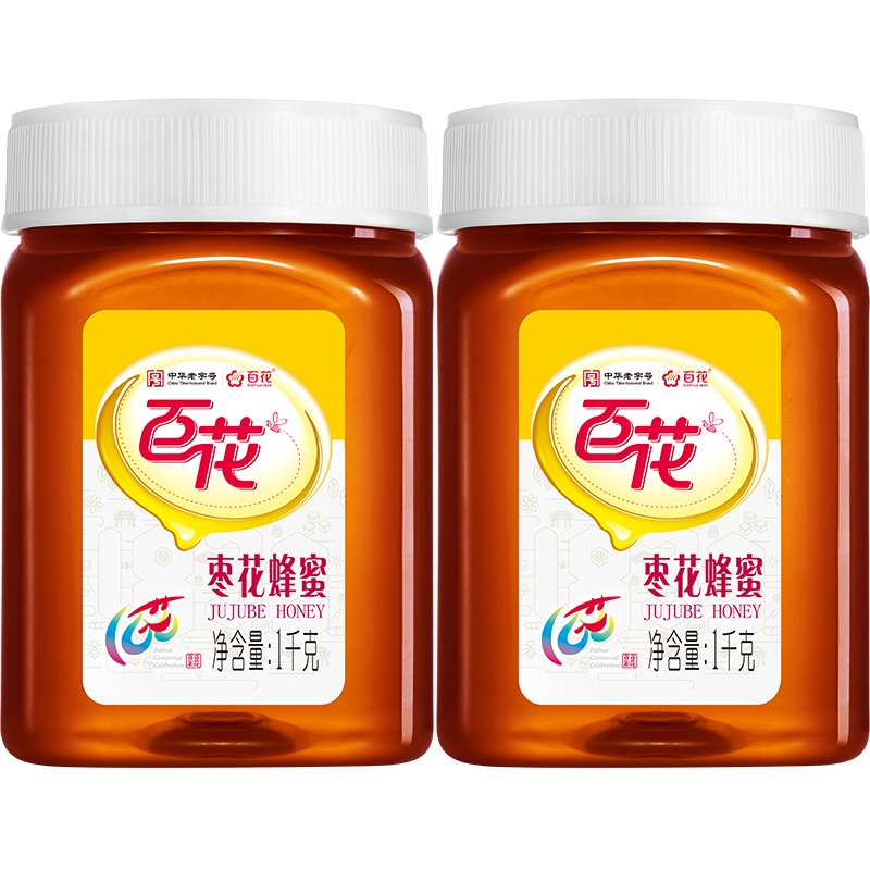 中华老字号百花牌枣花蜂蜜1000g*2