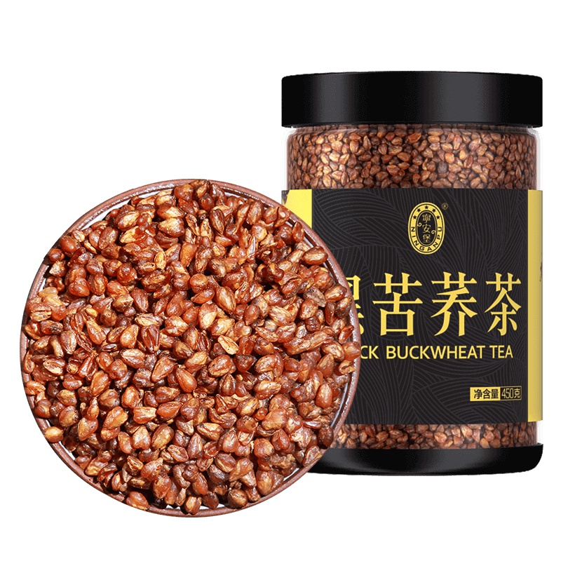 宁安堡黑苦荞茶四川大凉山苦荞茶花草茶450g麦香型罐装荞麦茶