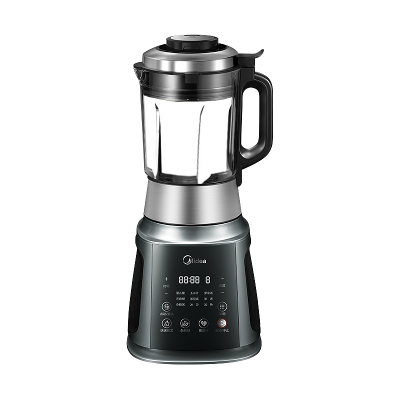 美的破壁机PB15P313家用高温熬煮加热智能防溢破壁料理机绞肉馅机豆浆机可预约果汁辅食机榨汁机