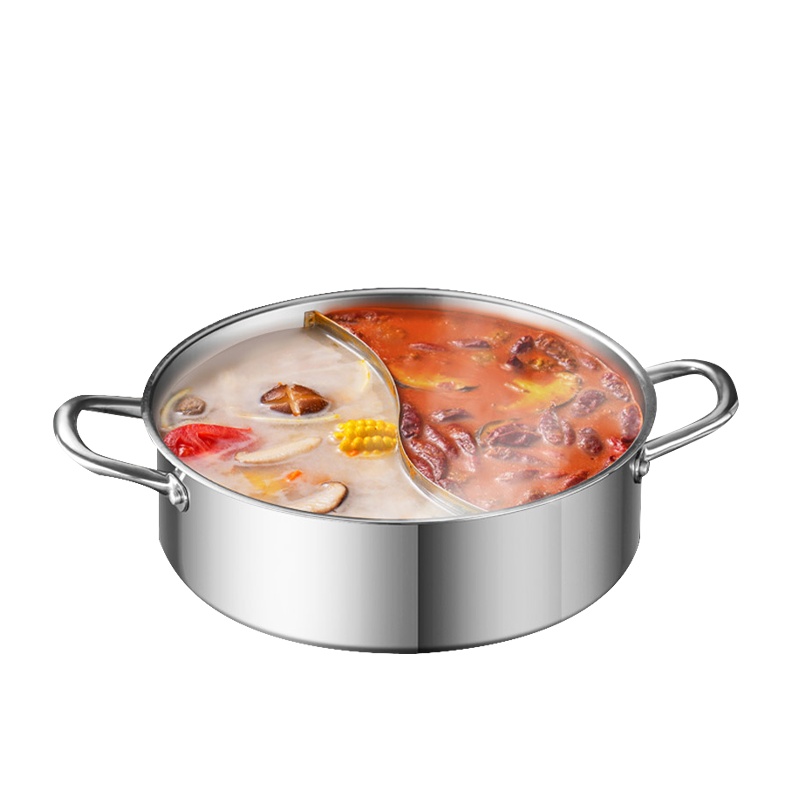 爱仕达(ASD) 28CM火锅304不锈钢不串味炉灶通用鸳鸯复底火锅 FS28H3Q