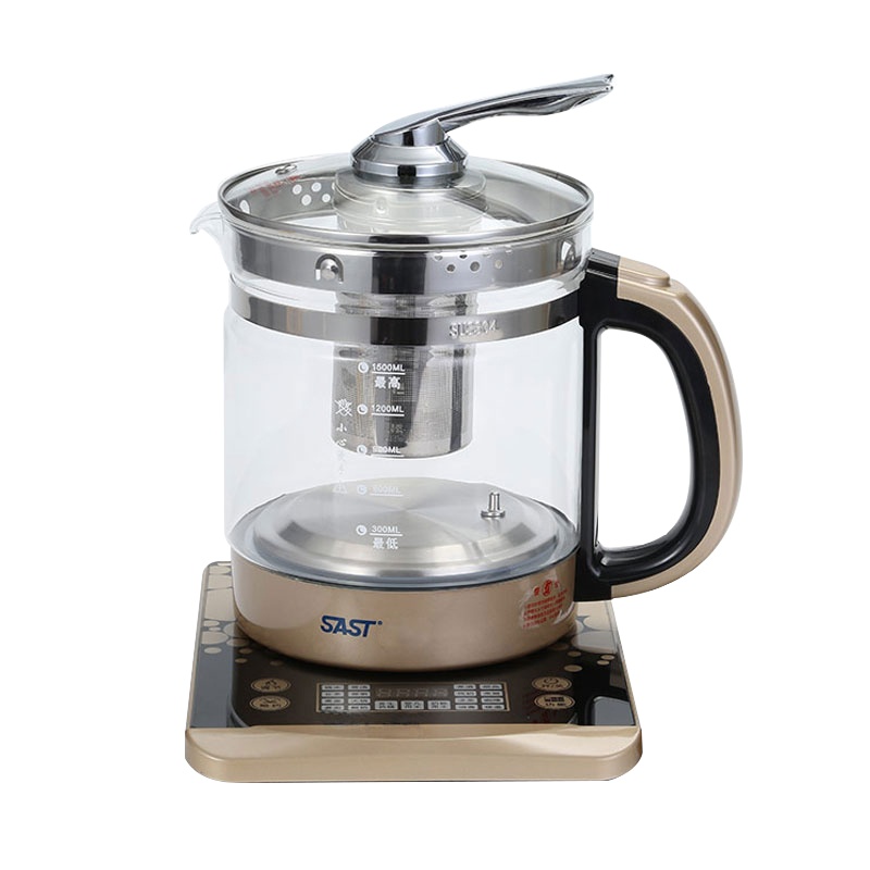 先科SAST XH-802D 电水壶 1.5L花茶壶 800W多功能茶壶超薄机身带过滤网 玫瑰金(单位:件)