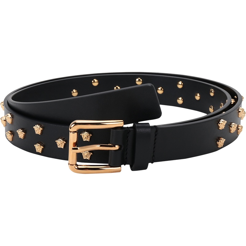 VERSACE 范思哲 奢侈品 21春夏 送男友 男士 牛皮革针扣式皮带腰带礼盒 DCU8439 DV3TNM