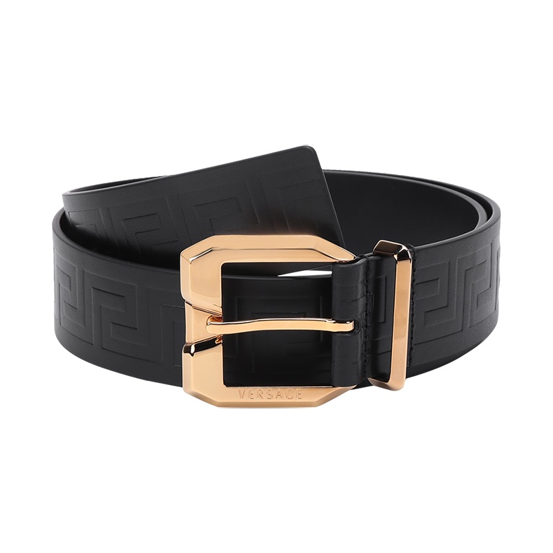 范思哲 VERSACE 男士 牛皮革针扣式皮带腰带1001065 1A00723