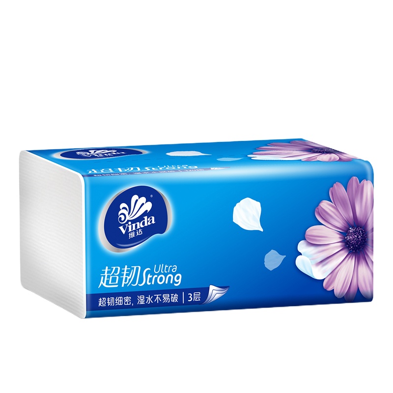 维达 V2182抽纸 超韧3层150抽软抽纸巾 3包/提 16提/箱