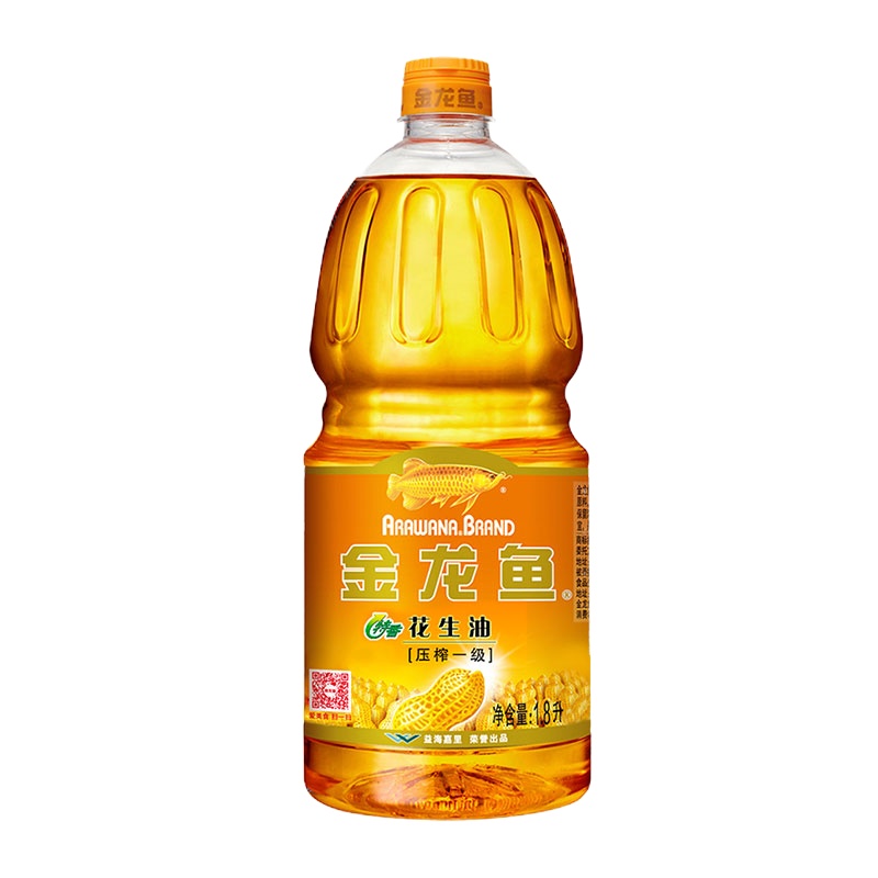 金龙鱼 特香花生油1.8L物理压榨 食用花生油 味美鲜香纯正压榨一级