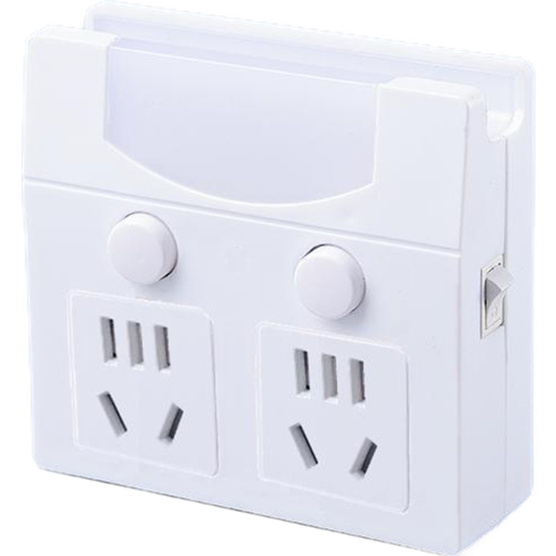 家之选 电源插座转换器带小夜灯独立开关无线扩展转换插头一转多拖二不带线插排排插插板接线板