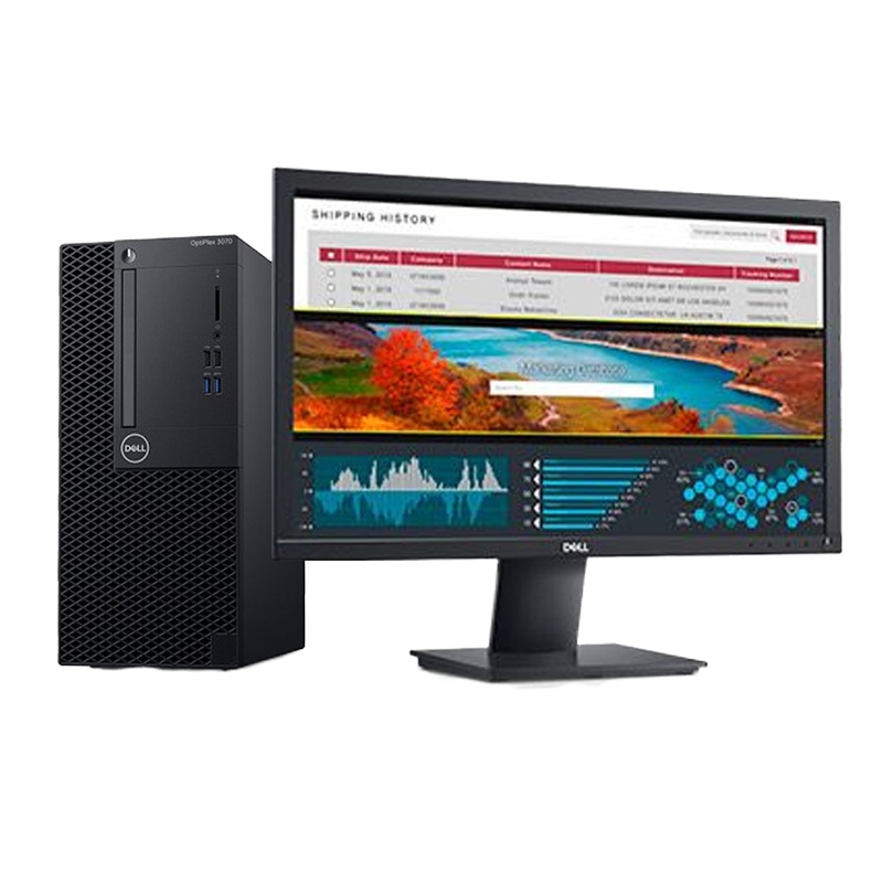戴尔商用Optiplex3070MT台式电脑 23.8英寸屏(i5-9500 8G 1T DVD刻录 W10)