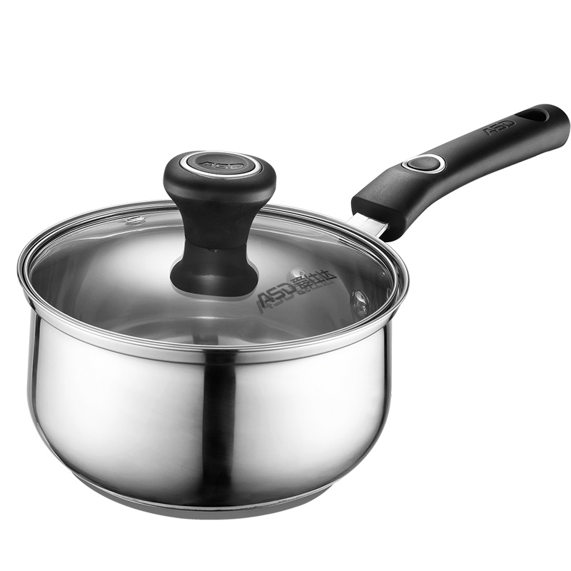 爱仕达(ASD)磁通304不锈钢婴儿小奶锅16cm 家用宝宝辅食锅加厚复底耐磨耐用加高加深迷你煮奶汤锅燃气电磁炉通用锅具