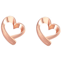 周大生18K金耳钉 女款K金简约心型耳环 新款正品耳饰送女友礼物官方正品饰品 女士珠宝首饰