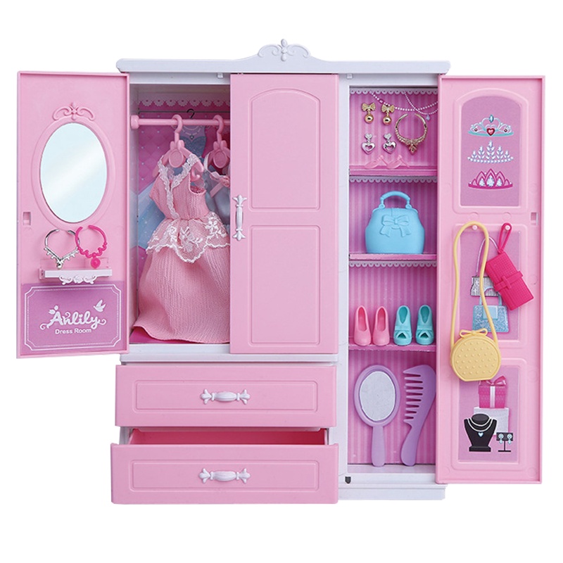 安丽莉公主玩具换装洋娃娃套装仿真精致换装套装(66029百变大衣橱套装)