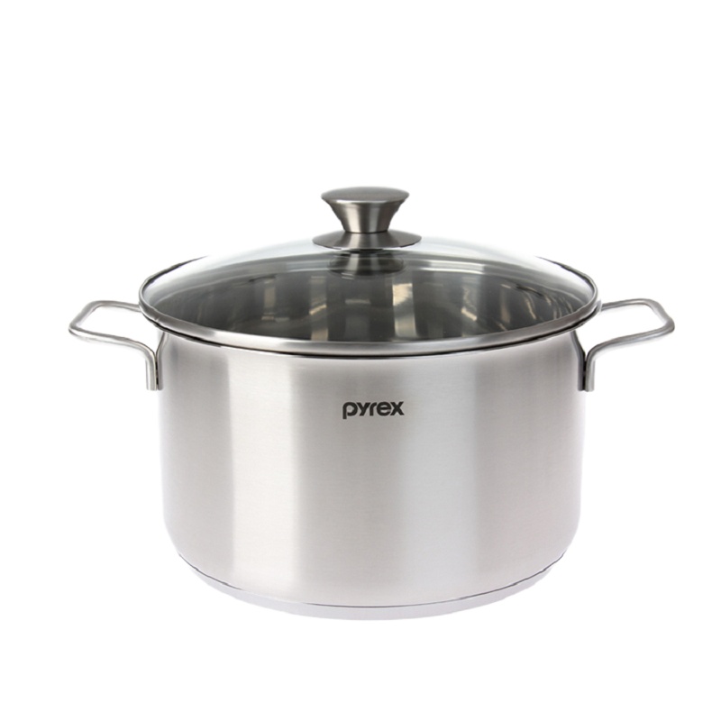 康宁(PYREX)PX-SS2-24-SUP/CN 不锈钢锅304不锈钢汤锅24cm不粘锅双耳炖锅电磁炉通用