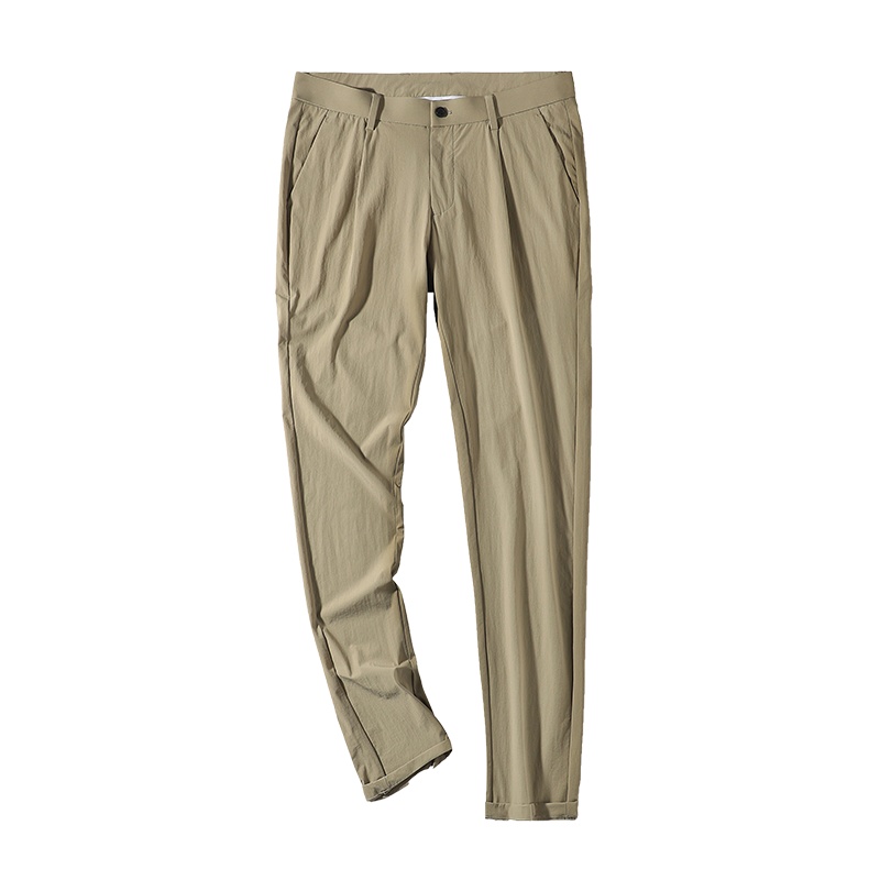 恒源祥休闲裤夏男裤子中年休闲长裤中腰水洗弹力裤子男