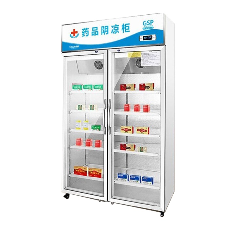 乐创(lecon) 药品阴凉展示柜医药柜药店冷藏冷柜陈列柜药品柜阴凉柜 双门上置压缩机合金门800L