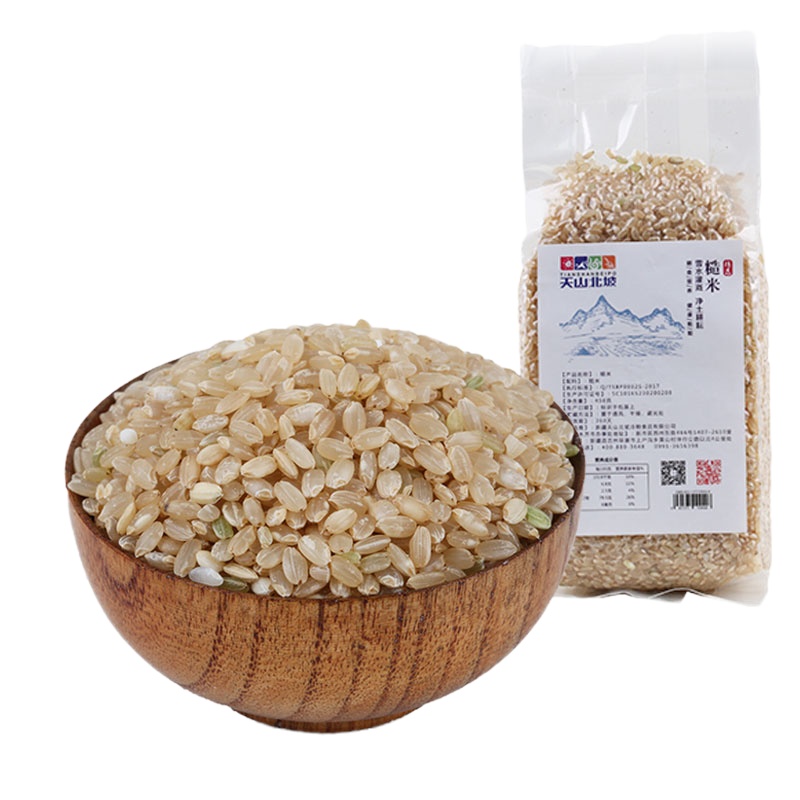 天山北坡糙米458g/袋新疆胚芽稻米饭粗杂粮农家新大米健身餐