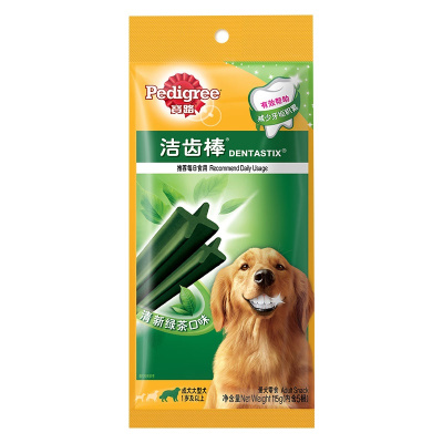 宝路成犬大型犬洁齿棒清新绿茶宠物零食115g