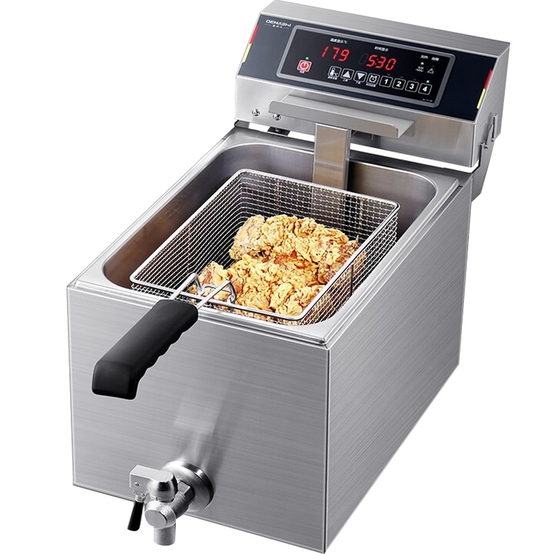 德玛仕(DEMASHI)电炸炉电炸锅商用油炸锅家用炸鸡薯条油条炸串 电油炸炉 L-171P(单缸17升)