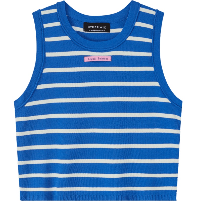 OtherMix辣妹条纹背心2021年夏季新款无袖内搭短款修身清凉女上衣