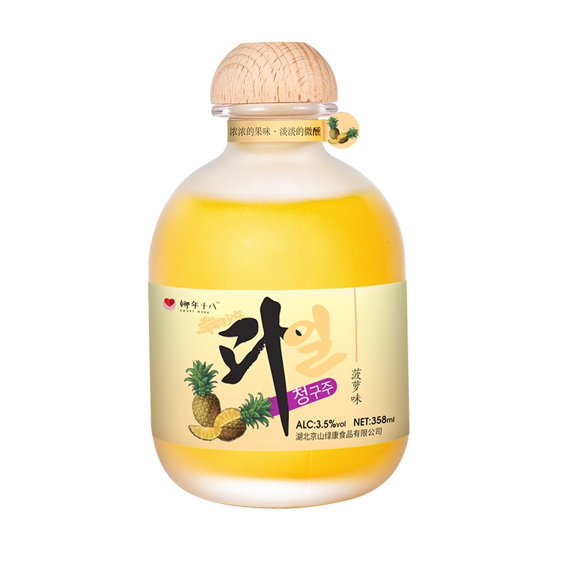 苏宁宜品认证菠萝酒低度微醺少女甜水果酒多口味358ml*1瓶
