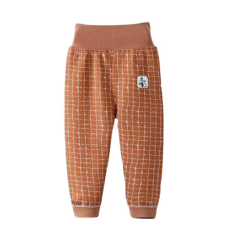 宝宝加绒棉高腰裤子婴幼儿春秋冬保暖护肚裤男女儿童两用档秋裤 莎丞