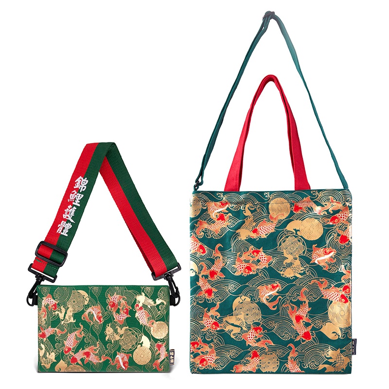 颐和园|鸿运锦鲤●帆布包 单肩包 - 月白