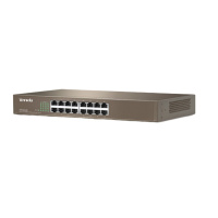 iKuai TEF1016D 16口百兆桌面型网络交换机 钢壳机架式 企业工程专用分线器