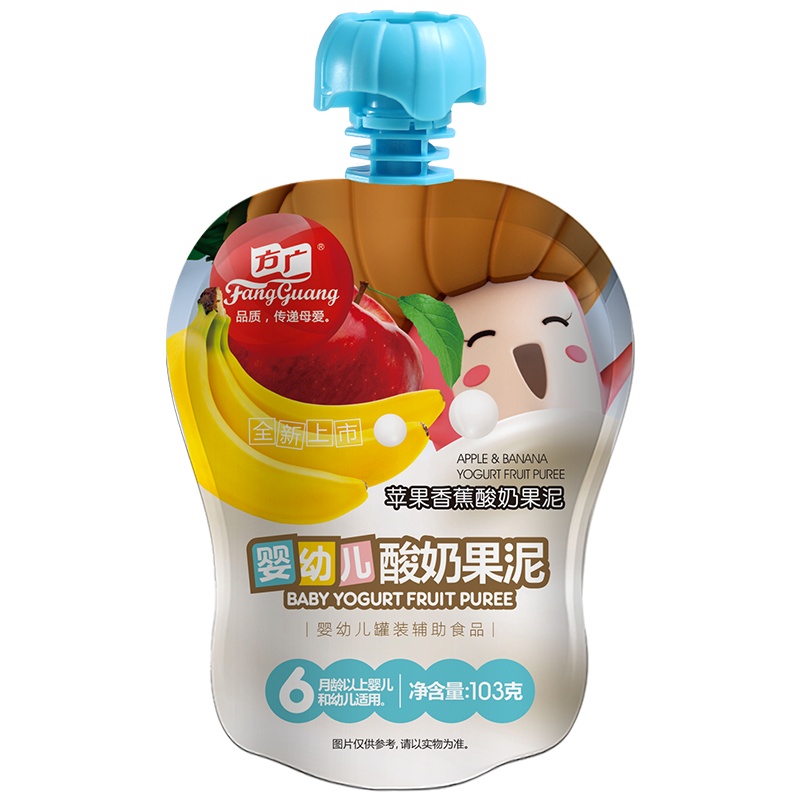 方广 婴儿辅食 苹果香蕉酸奶果泥103g/袋装 (6个月以上婴幼儿适用)佐餐泥 果汁泥