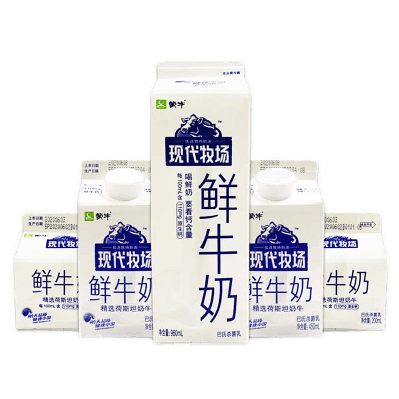 蒙牛鲜奶现代牧场鲜牛奶盒装家庭装巴氏杀菌学生早餐