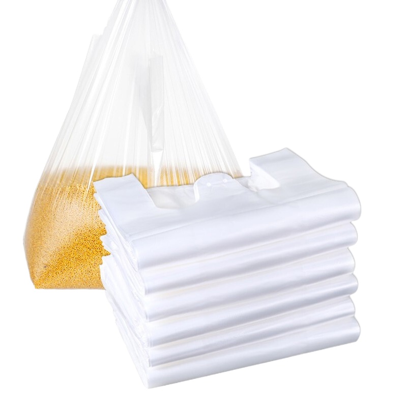 得力(deli)白色加厚手提式塑料袋 背心袋食品袋 50cm*70cm （200个）