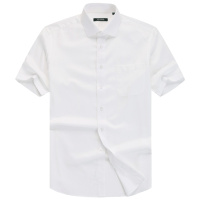 Youngor/雅戈尔夏季新品男士商务正装白色纯棉DP免烫短袖衬衫171BJA