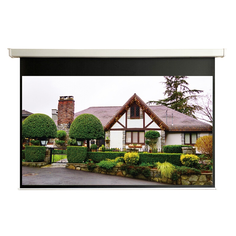 奥趣电动幕布180寸16:9遥控自动升降投影机壁挂幕高清投影仪白玻纤大屏幕