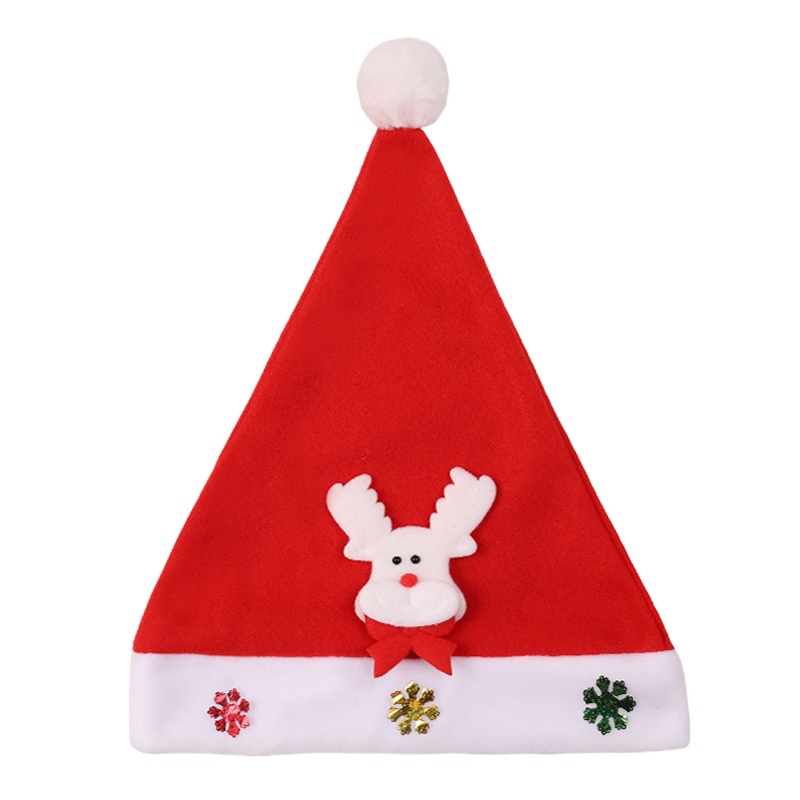 绿之源 圣诞帽圣诞头饰圣诞装饰品成人圣诞帽圣诞节装饰品圣诞树套餐圣诞老人装扮挂饰 厚毛绒圣诞帽