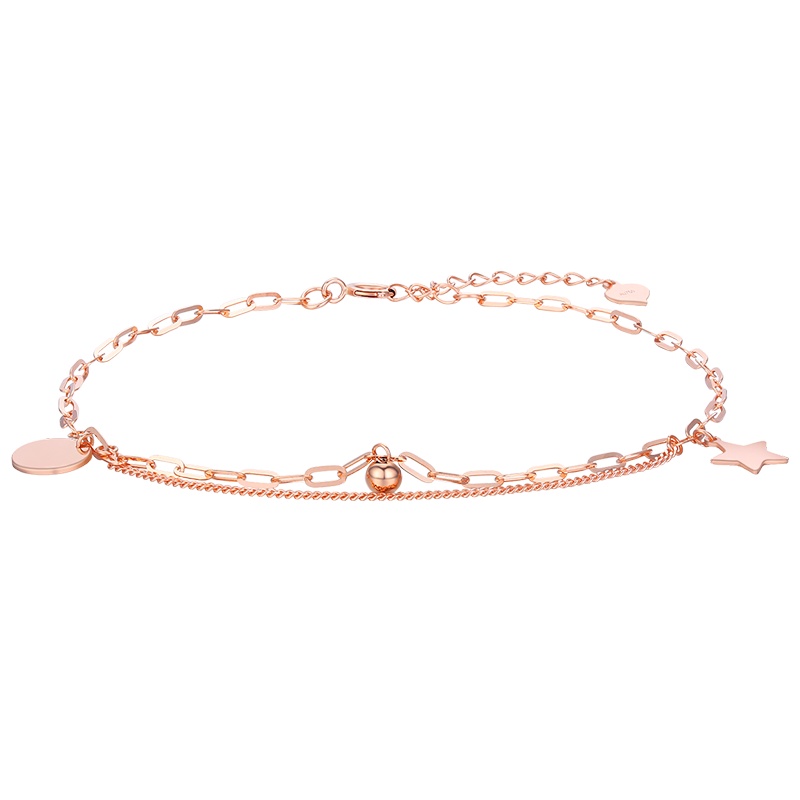 佰色传情(BRIR)轻奢潮流18K金彩金手链女五角星Au750玫瑰金手环官方正品手饰送女友送闺蜜生日礼物情人节礼物潮流