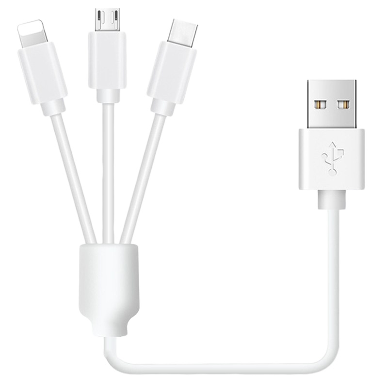 三合一数据线一拖三手机平板通用充电线 1m 一拖三合一充电数据线 单只装 2068