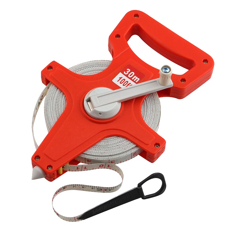 闪电客卷尺软尺皮尺圆尺工程尺厘米尺合尺测量尺 30米50米100米 塑料架尺(红色) 100m