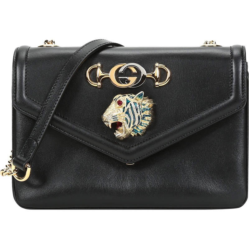 GUCCI 古驰 女士 皮革虎头装饰单肩斜挎包 537243 0V11X
