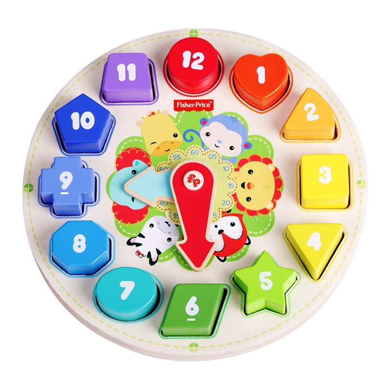 木玩世家积木钟表儿童益智玩具教学时间认知积木玩具男孩女孩玩具