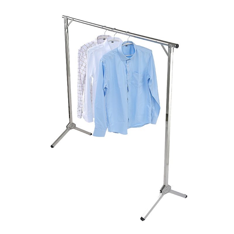 名家 晾衣架 折叠落地晒衣架 户外阳台晾衣杆 不锈钢伸缩晒被架 免安装晾晒架1151折叠单杆1.6米
