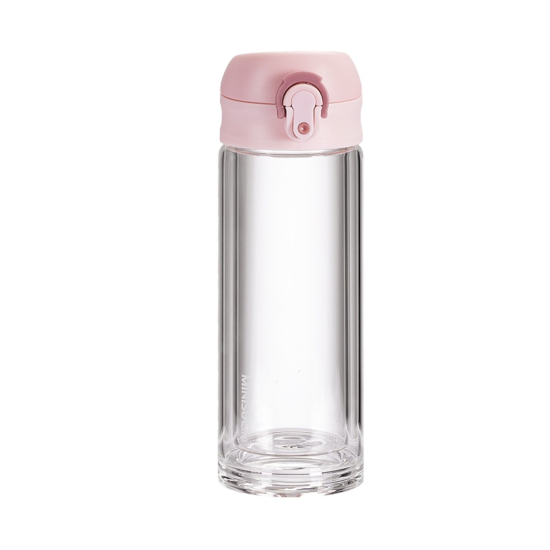 MINISO名创优品双层防烫高硼硅杯270ml（粉色，一个）