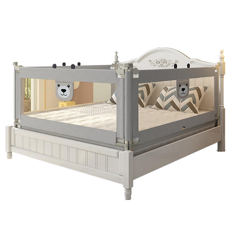 PAKEY婴儿童大床护栏床栏杆床边护栏床挡板宝宝床围栏防摔防掉垂直升降1.5米灰灰熊