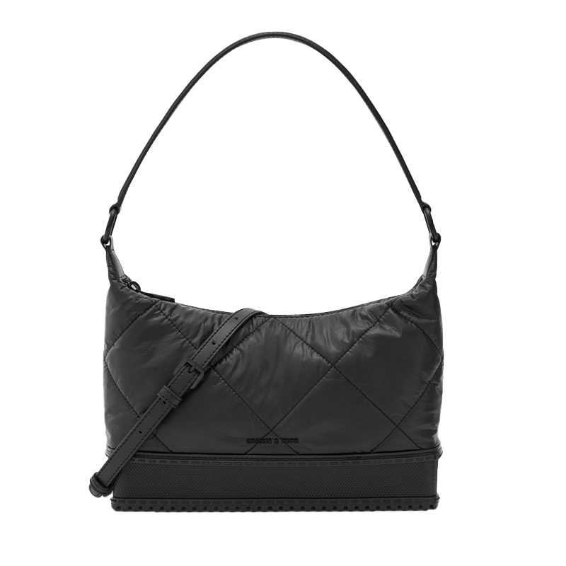 CHARLES&KEITH 小CK秋季新品女士织物菱格手提单肩腋下包 CK2-20781596