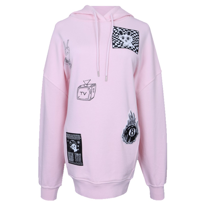 MCQ女士粉红色棉质套头连帽卫衣514228 RLH34 6158