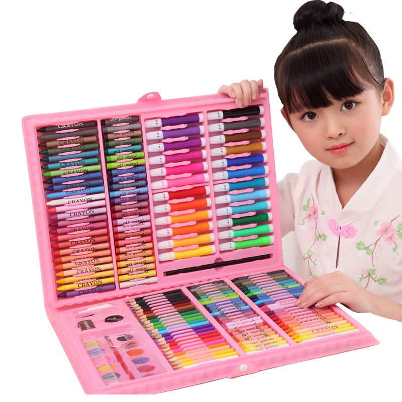 魔法棒168件粉色儿童文具套装学习礼品小学生画画用品画笔幼儿园水彩笔生日创意新生入学礼物一年级开学大礼包男孩玩具女孩玩具