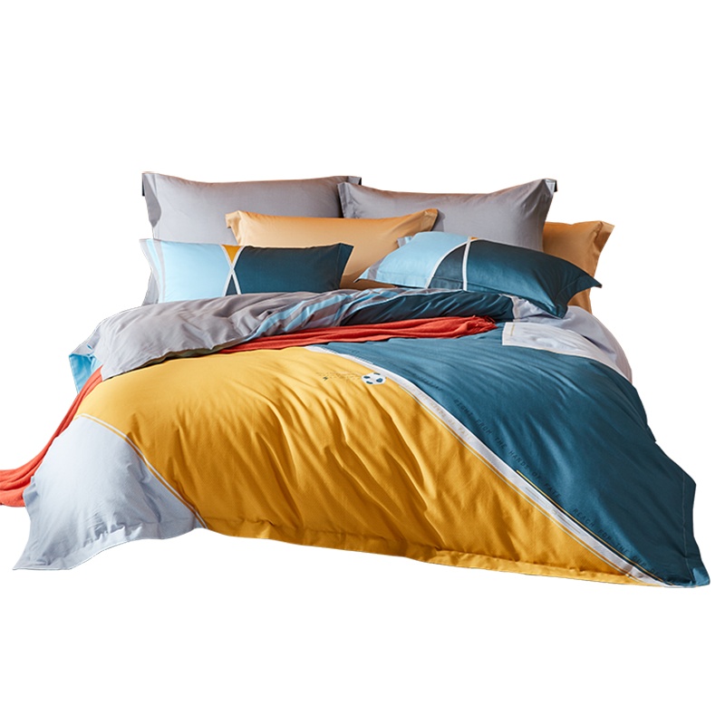 罗莱家纺床上用品全棉斜纹床单被套1.8m双人床四件套冠军联赛