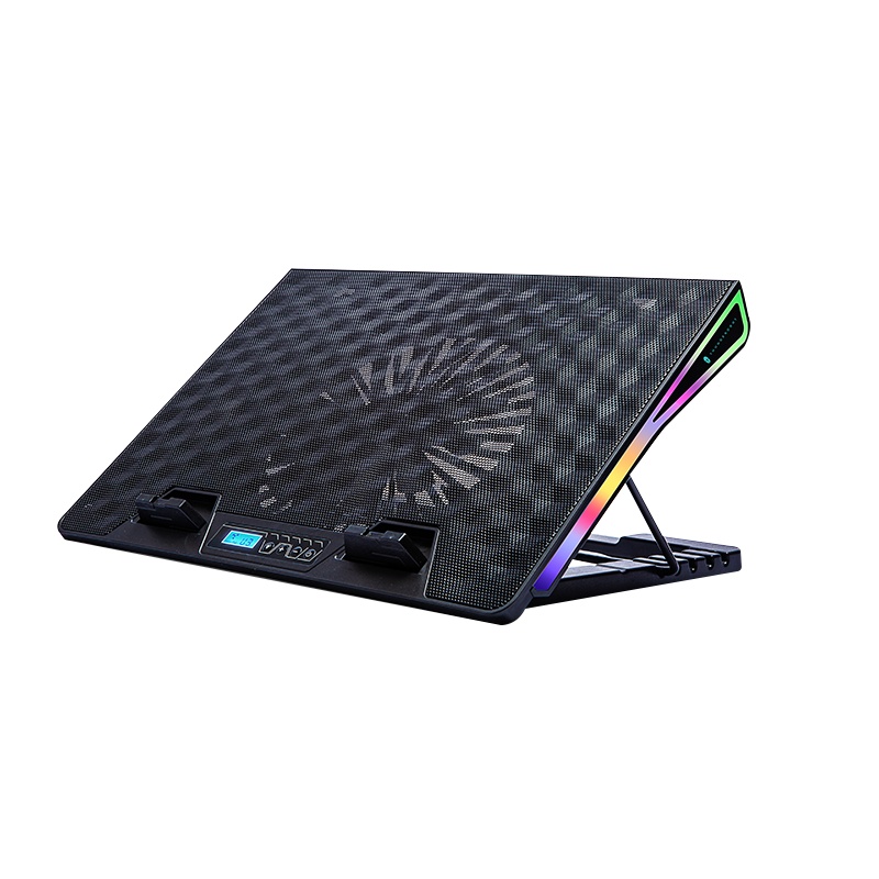 雷神风洞笔记本散热器F50 多角度支架调节 防滑底座 RBG灯光 USB供电