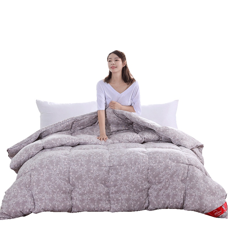 北极绒(Bejirog)家纺 冬被加厚保暖7斤羽丝绒太空冬季被春秋棉被双人磨毛纤维花朵/草/叶子被子