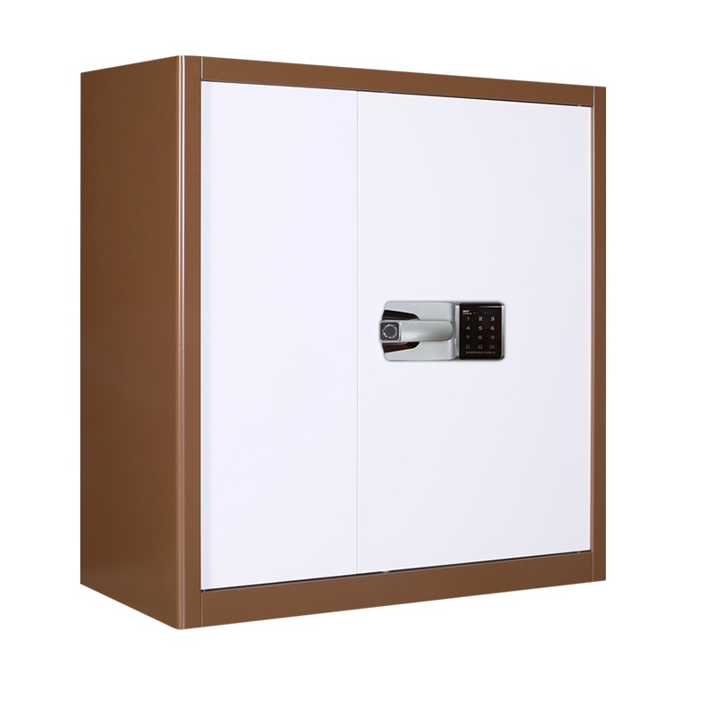 震海国宝指纹锁保密柜矮柜内二斗咖套白双门密柜电子密码锁保险柜资料储物矮柜档案柜文件柜