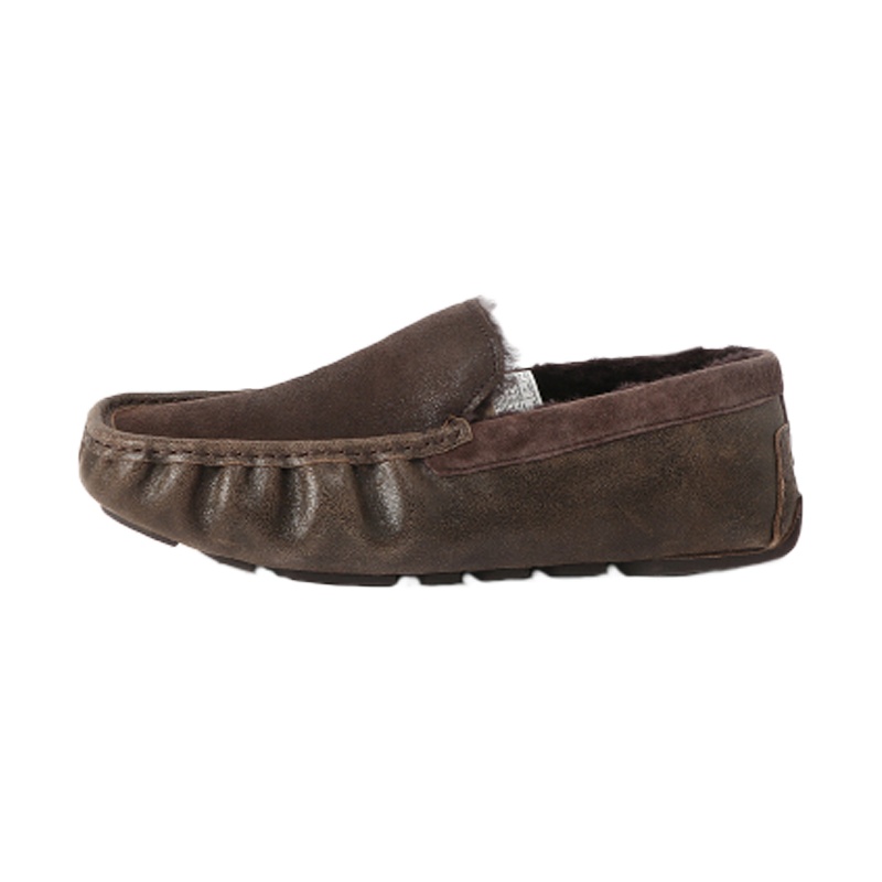 UGG 男单鞋男士羊毛内里休闲皮鞋透气保暖青年套脚棉鞋 1014502